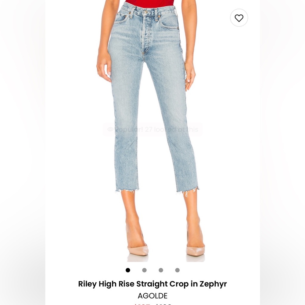 NWT agolde high rise Riley in Zephyr